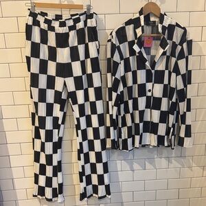 Dressed in LALA Black and White Checkered Set